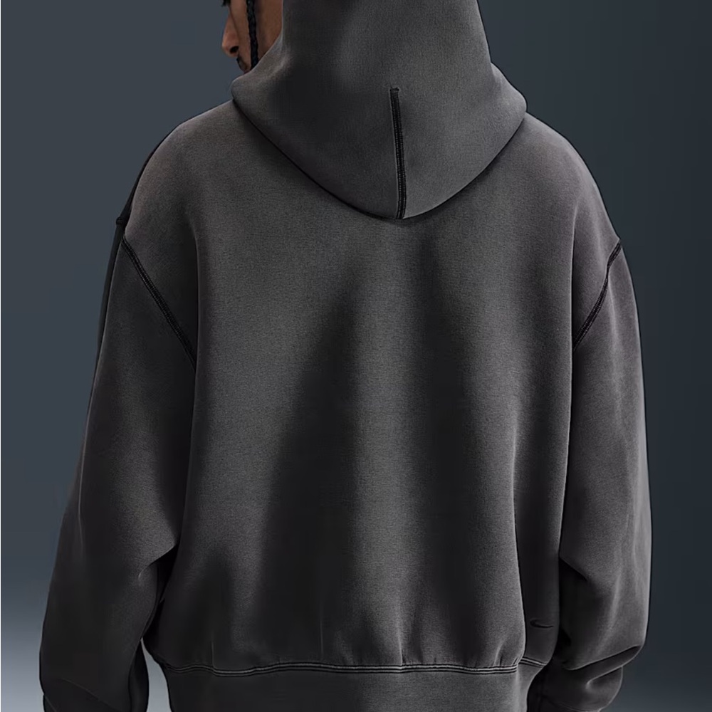 Nike Tech Men's Charcoal Fleece Hoodie - Picture 5 of 5